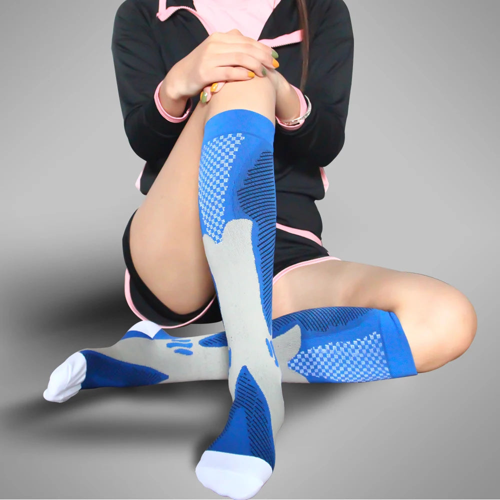 Compression Stockings Cycling Socks for Man Nature Hiking Diabetes Outdoor for Varicose Veins and Veins Running Marathon Sports