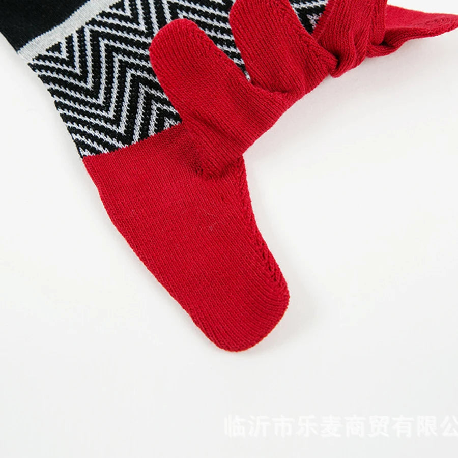 Organic Cotton Five Finger Short Socks Bright Color Stripe Street Fashion Young Casual Harajuku Happy Funny Socks With Toes