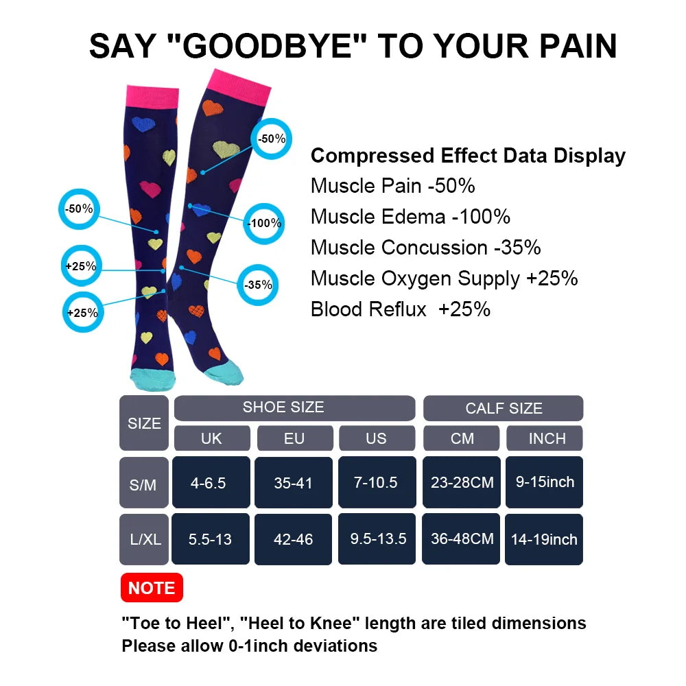 Compression Stockings Cycling Socks for Man Nature Hiking Diabetes Outdoor for Varicose Veins and Veins Running Marathon Sports
