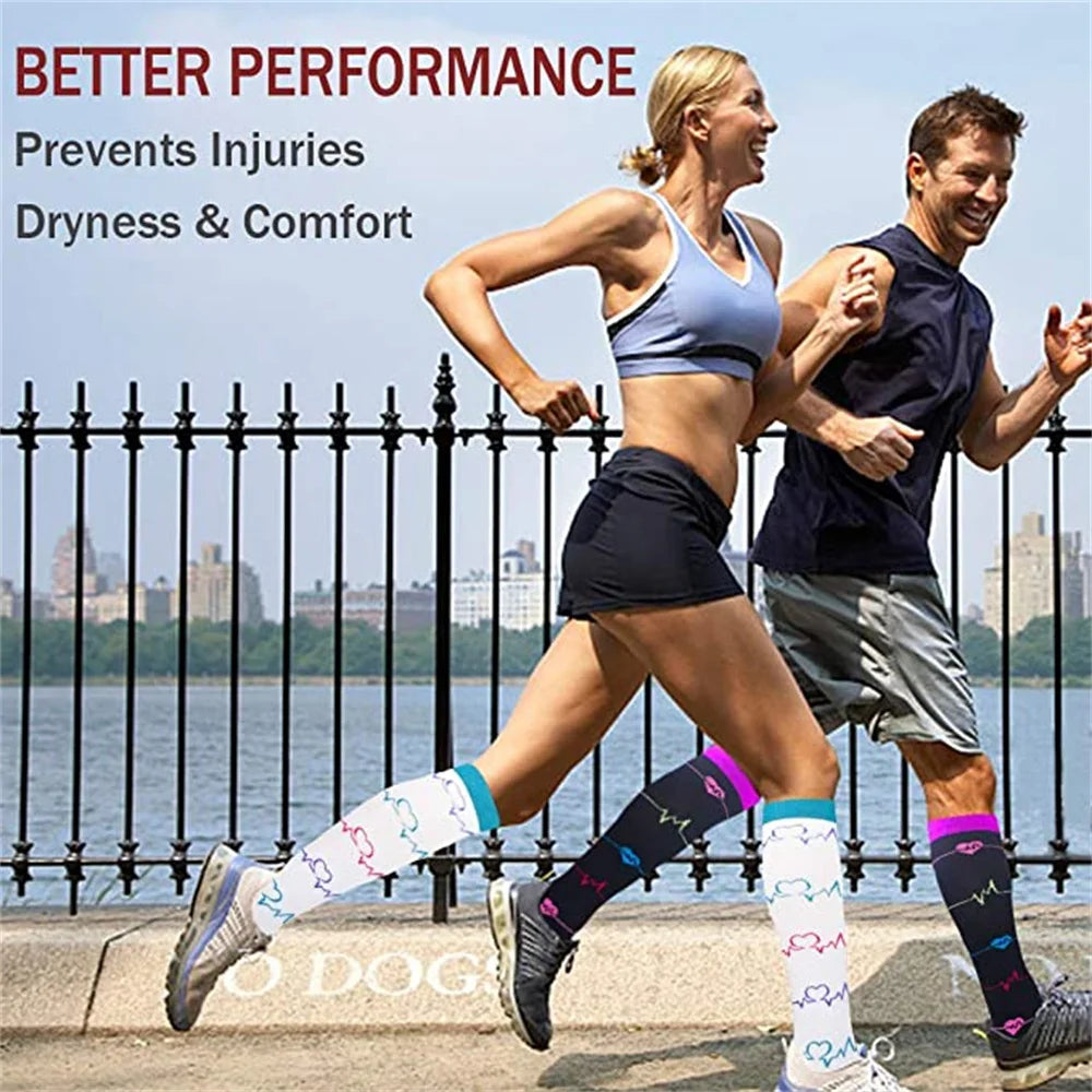 Compression Stockings Men Women Cycling Socks Edema Diabetes Varicose Veins Running Marathon Sports Compression Socks