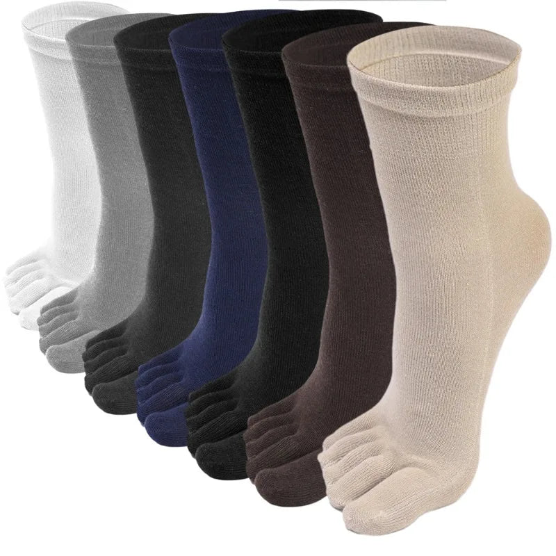 Men's Five Fingers Socks Women Solid Color Black White Breathable Split Toe Socks Harajuku Sports Running Sweat Deodorant Sock