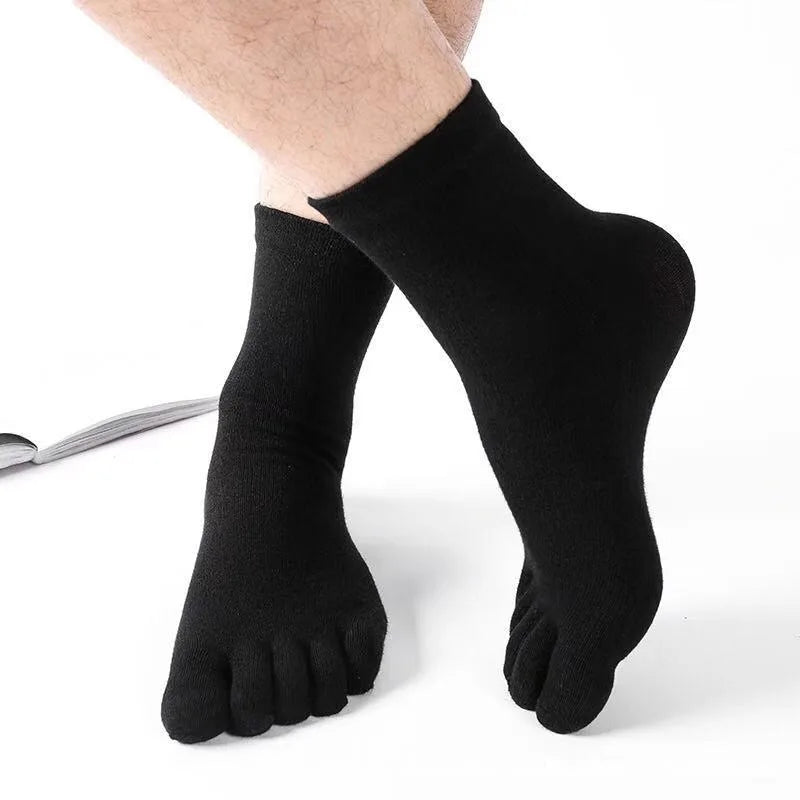 Men's Five Fingers Socks Women Solid Color Black White Breathable Split Toe Socks Harajuku Sports Running Sweat Deodorant Sock