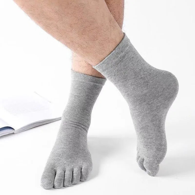 Men's Five Fingers Socks Women Solid Color Black White Breathable Split Toe Socks Harajuku Sports Running Sweat Deodorant Sock