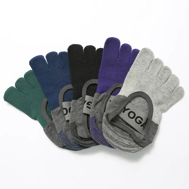 Five Fingers Yoga Socks Silicone Anti-slip Cotton Pilates Socks Women Backless Breathable Gym Fitness Running Dance Sports Socks