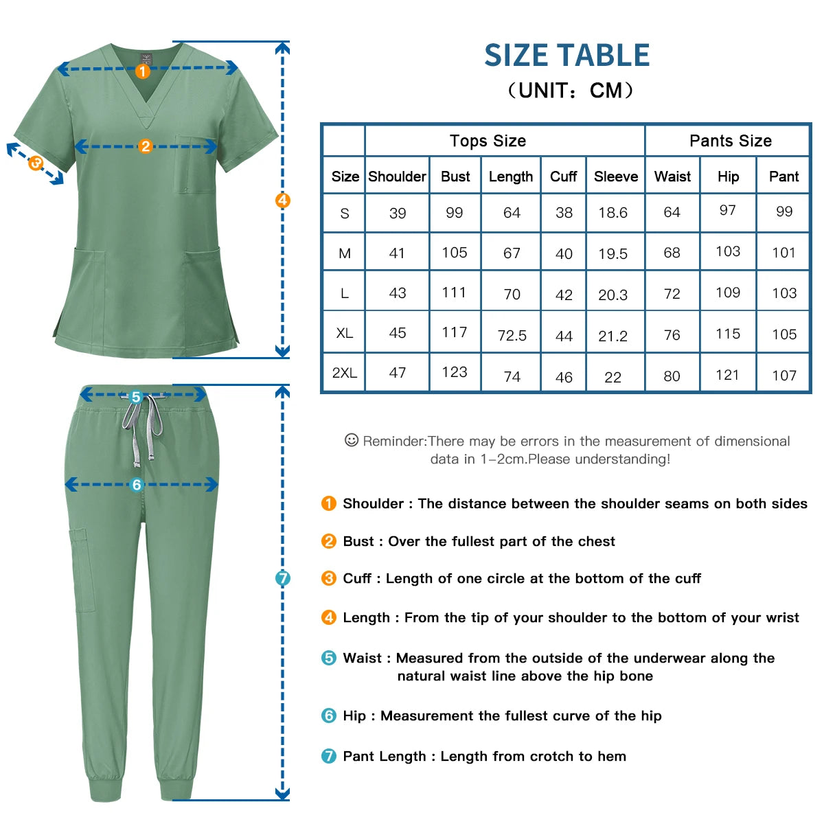 Medical Nurse Uniform 2Piece Workwear Medical Scrubs Set Hospital Uniform Surgery Dentist Overalls Spa Clinical Beauty Work Wear