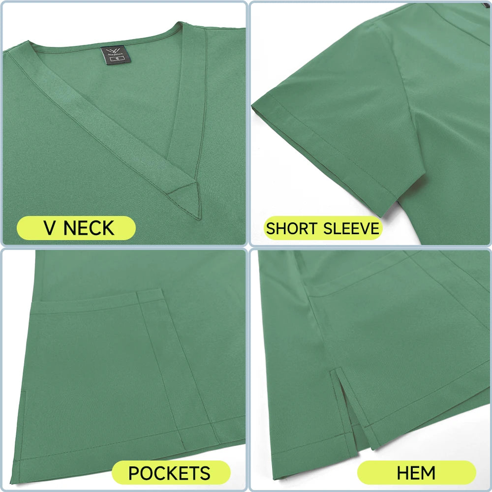 Medical Nurse Uniform 2Piece Workwear Medical Scrubs Set Hospital Uniform Surgery Dentist Overalls Spa Clinical Beauty Work Wear