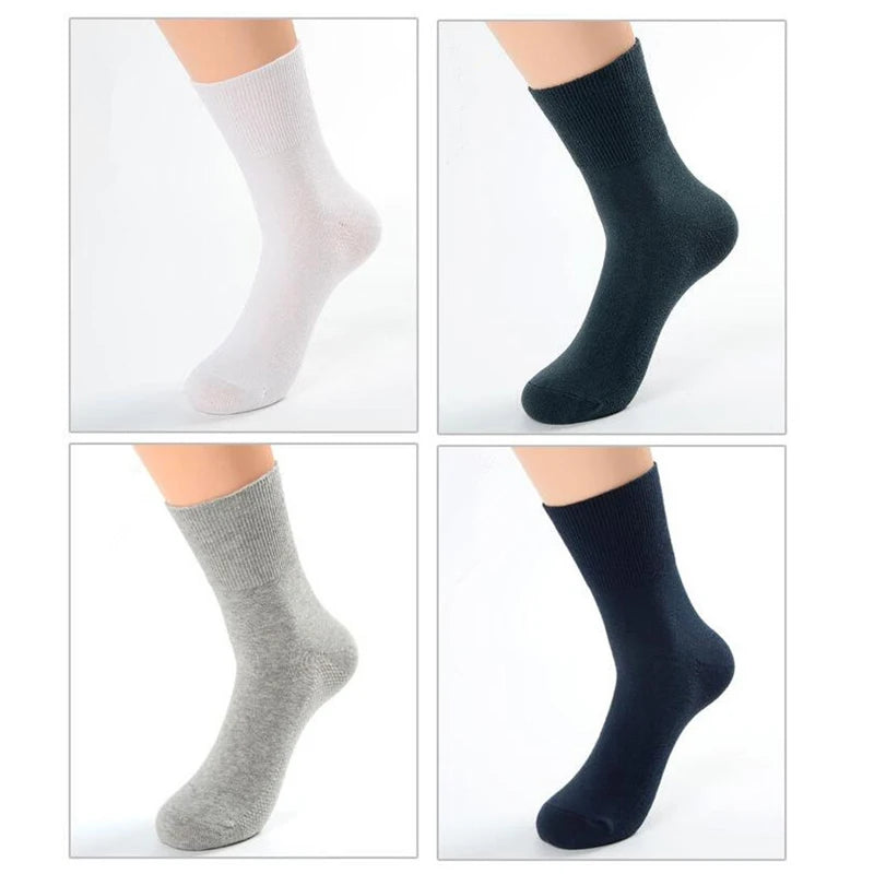 8 Pairs/Lot Diabetic Socks Non Binding Loose Top for Diabetes Hypertensive Patients Swollen Feet Bamboo Cotton Material