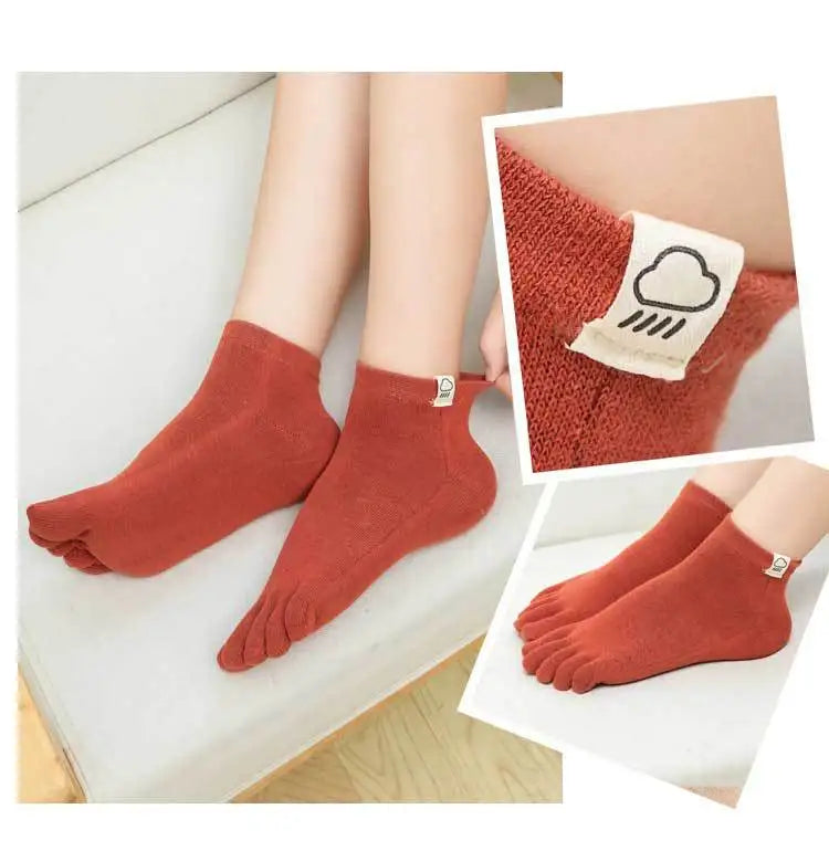 Socks For Women Five Finger Socks Female Sock Solid Color 5 Toe Sock Slippers Girls Gift Lady Funny Harajuku Cotton Socks Mujer