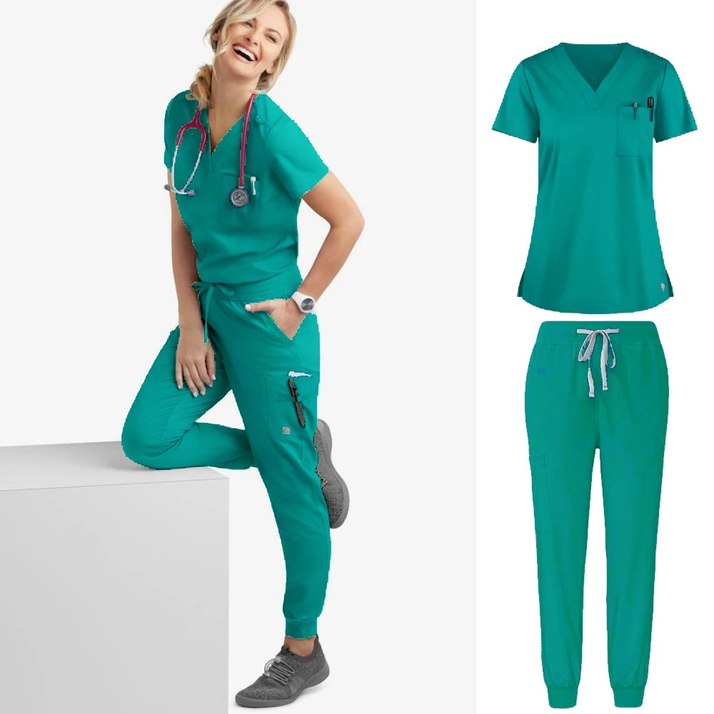 Handwashing Clothe Split Suit Short Sleeved Hand Brushing Pet Dentist Nurse Work Clothes Men Medical Care Clothes Nurse Uniform