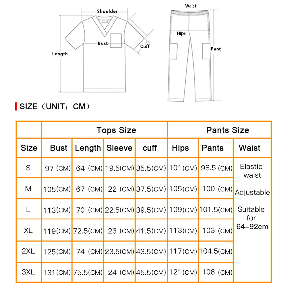 High Quality Unisex Scrubs Uniform Nurse Suit Pet Beauty Shop Medical Sets Spa Uniforms Womens Scrub Sets Work Wear Oversized