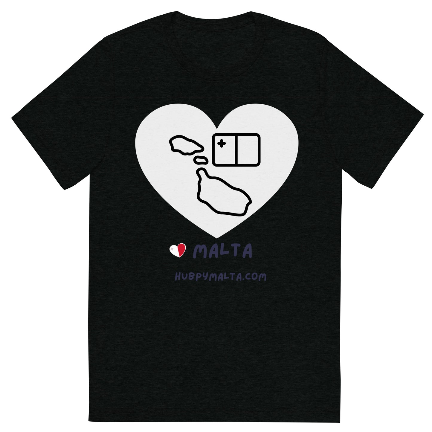 Unisex t-shirt - Malta Map Heart (Multi-Colour Multi-Size)