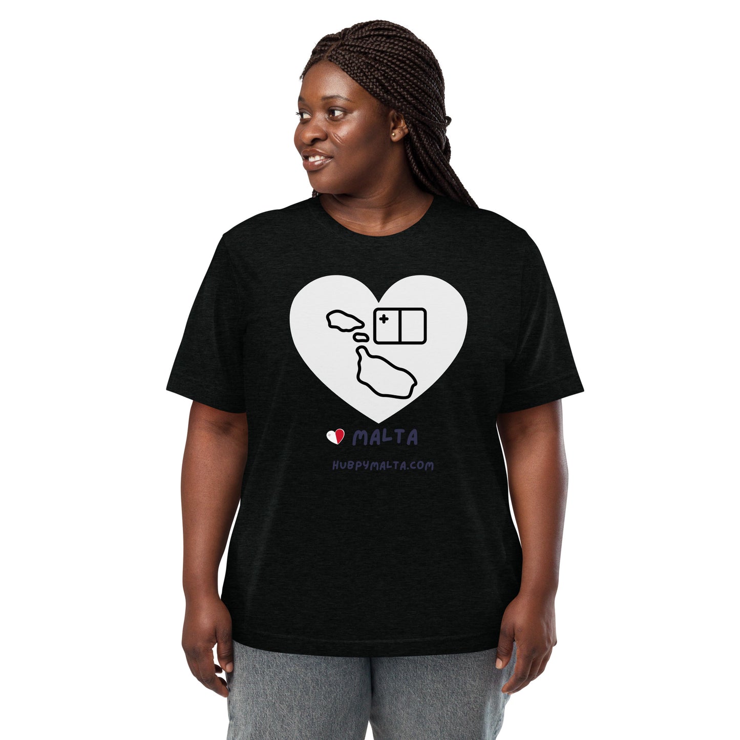 Unisex t-shirt - Malta Map Heart (Multi-Colour Multi-Size)