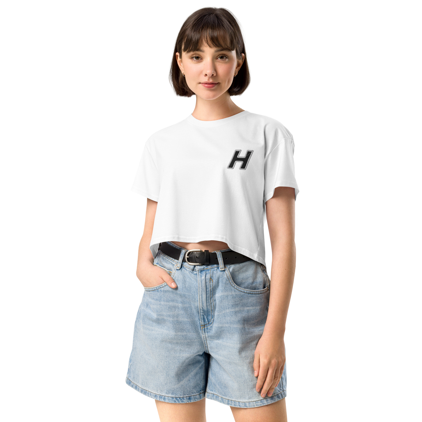 Women’s crop H Logo top - White (Two sizes Left)