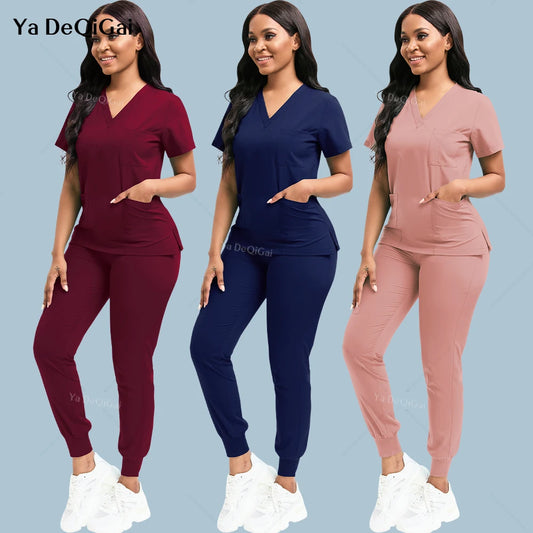 Wholesale Jogger Suit Doctor Nurse Scrubs Set Hospital Medical Surgical Uniforms Multicolor Women Wear Scrub Suit Doctor Uniform