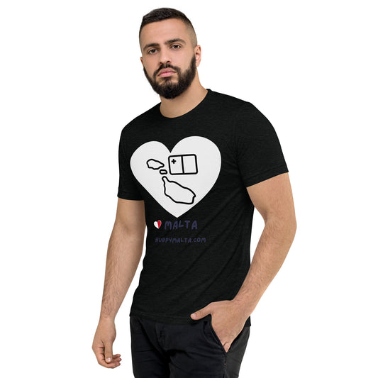 Unisex t-shirt - Malta Map Heart (Multi-Colour Multi-Size)