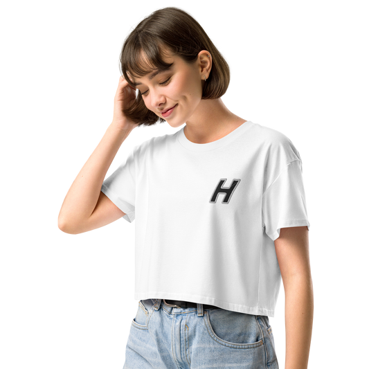 Women’s crop H Logo top - White (Two sizes Left)